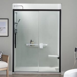 Picture of a low-threshold shower with built-in seating.